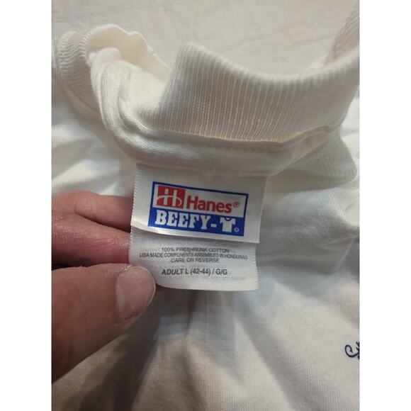 Viking Yachts Hanes Beefy Men's Size Large White Short Sleeve T-Shirt 2001 - Picture 2 of 5